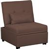 Totò Piccinni Poltrona Pouf Prestodormo pronto letto con Cuscino (Marrone, Senza Braccioli)