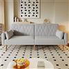 Merax Divano letto pieghevole con funzione sonno, divano letto 2 posti, 3 angoli regolabili, 2 cuscini, tessuto di velluto, per appartamento/home cinema/ufficio, 180 x 75 x 82 cm, grigio