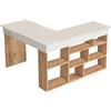 CONCEPT USINE | Scrivania angolare | Design TYO Legno e Bianco | Elegante e Moderno | Conservazione Funzionale: 8 Ripiani | Struttura robusta | Comodo piano di lavoro