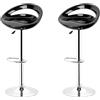 XUANYU Set di 2 Sgabelli da Bar, Seduta in plastica ABS, Sedia da Bar Alta con Supporto Lombare e Poggiapiedi, Sgabelli da Cucina con Altezza Regolabile 81-101 cm, Seduta 43×43×26 cm (Nero)
