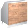 Vicco Mobile cucina sottotetto R-Line, Rovere dorato, 80 cm con 2 porte, carcassa 60 cm profondità, per la libera combinazione all'interno di sistemi cucina modulari