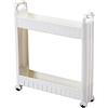 Generic Comode maniglie - Carrello da cucina largo 10 cm con ruote, scaffale bianco, installazione senza viti, ganci extra, carrello portaoggetti ideale per cucina, bagno, ufficio, lavanderia