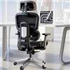 XUEGW Sedia da Ufficio Ergonomica,Sedia Gaming con Schienale Alto in Rete,Braccioli 3D e Poggiatesta Regolabile,Comoda Sedia da Scrivania con Funzione Ribaltamento per Ufficio Domestico(Nero)
