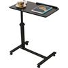 LANTUS Scrivania Tavolo da Lavoro Porta Pc Computer Altezza Regolabile Tavolino Letto Divano con Piano e Ripiano Inferiore in Legno MDF Struttura Metallo Design Moderno 60 * 34,5 * 58-90 cm (Nero)