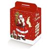 Generico Arriva Babbo Natale 28x20x35 cm Scatola Cesto Natalizio con Maniglia