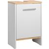 Vicco Mobile sottolavabo per bagno Karli, Rovere bianco/dorato, 38.2 x 57 cm con la porta, adatto per sifoni standard e facile da montare