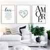 Nordic Ideas PTPC Tabella decorativa da parete, per soggiorno, stampe su tela, poster, bianco e nero, senza cornice, b, L(40X50CM) Pas de cadre