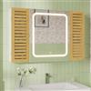 FORABAMB Specchio Bagno Contenitore 90x17x60cm, Specchio Bagno con Luce LED Regolabile e Stazione di Ricarica, Mobiletto Bagno Sospeso con Specchio ad Alta Definizione e Mensole Regolabili, Bianco