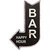 zeitzone Targa in metallo bar happy hour retrò vintage decorazione stradale stile antico 25 x 40 cm