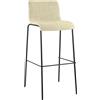 CLP Sgabello da bar con schienale Hover, impilabile con rivestimento in tessuto, struttura in metallo, portata fino a 150 kg Colore:crema;Colore del telaio:nero