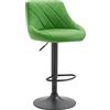 CLP Sgabello Design Imbottito Lazio In Similpelle I Sgabello Girevole Con Poggiapiedi I Sedia Alta Cucina Regolabile 83-104 CM, Colore:verde, Colore del telaio:nero