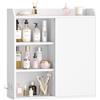 Hzuaneri Mobiletto Bagno Sospeso, Mobile Bagno Sospeso con Ripiani Regolabili, Dotato di Ante Scorrevoli e Scomparti Aperti, Adatto per Bagno, Cucina e Lavanderi, 20 x 60 x 60 cm, Bianco BC30203X