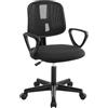 Klihome Sedia da Scrivania per Bambini, Sedia da Studio Girevole, Sedie Ergonomica con Ruote, Tessuto a Rete Traspirante, Sgabello Girevole con Schienale Regolabile Automaticamente, Nero, K0003BS