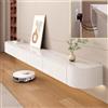 XDXINY Mobile TV multimediale galleggiante - Mobile TV da parete - Grande panca sotto TV - Mobile basso con cassetti e supporto per router (pietra bianca, 180 x 20 x 24 cm)