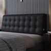 ZCXRYFL Cuscino Copertura Testiera Letto In Pelle Pu Copri Testiera Letto Matrimoniale Singolo fodera testata letto Spessore 10 Cm Schienale Imbottito Cuscini Da Lettura(With headboard-160X58x10cm,Black)