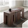 VE.CA.s.r.l. - Panca Allungabile Candy - In Legno Nobilitato - Con Porta Prolunghe - Allungabile Fino a 3 Metri - Arredo Casa, Cucina - Colore: Noce - Made in Italy