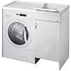 Negrari Mobile Copri Lavatrice e Lavatoio 109 x 60 Bianco Vasca Destra da Interno