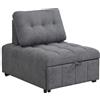 Brigros - Poltrona Letto Singolo In Tessuto Con Schienale Traslante, Poltrona Relax Allungabile A Letto A Scomparsa Singolo Salvaspazio, Pouf Per Camera O Salotto (Grigio Scuro)
