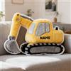 LCMAIT Cuscino Personalizzato a Forma di Escavatore Cuscino Personalizzato con Nome Regali Commemorativi per Feste di compleanno e Natale per Bambini e Bambine Decorativo per Divano(Escavatore)