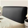 UHVUJDUI Copritestiera Letto Matrimoniale Ecopelle Copri Testata Letto Matrimoniale/Singolo Una Piazza E Mezza Universale Antigraffio,Copertura Per Testiera Per Letto Elastica(Black,110-130cm)