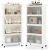 GIANTEX Credenza Cucina a 5 Livelli, Scaffale da Cucina in Piedi su Ruote, Mobile Cucina Dispensa con Ante in PC, con Protezione Antiribaltamento, 60 x 32 x 154 cm, 3 Colori (Bianco)