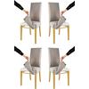 t m c s Tommychairs - Set 4 sedie con cuffia sfoderabile modello Jazz per cucina bar e sala da pranzo, struttura in faggio color rovere, seduta e schienale imbottiti e rivestiti con cuffia in tessuto camoscio
