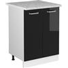 Vicco Mobiletto base cucina R-Line, Nero lucido, 60 cm