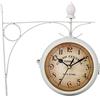 Yheonver Orologio da Parete Rotondo nel da Appendere Un Doppia Faccia Un Due Facce Orologio da Stazione retrò con Lampadario Rotondo Orologio da Parete per La Casa