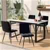AilZylphera Tavolo da pranzo allungabile 140-180x70x75 cm, tavolo rettangolare da cucina, tavolo da pranzo con piano in marmo e gambe in metallo, tavolo allungabile per 4-8 persone, per soggiorno e sala da pranzo