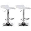 CLP Set 2 Sgabelli Bar Dyn In Similpelle I Coppia Sedie Da Cucina Bancone Con Poggiapiedi | Colore bianco