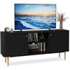 MROJISC Mobile TV Soggiorno con 2 Ante, Mobile Porta TV Moderno in Legno per TV 55 Pollici fino a 65, Mobile TV Basso per Soggiorno, Camera da Letto