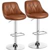 Yaheetech Set 2 Sgabelli da Bar Cucina Moderni Regolabile Marrone Retro