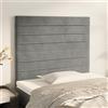 IBUQDDV Testiere Letto Testiera Letto Una Piazza E Mezza Testiera Letto Singolo Spalliera Letto Singolo Testiera 2 pz Grigio Chiaro 80x5x78/88 cm in Velluto per Dormitorio Camere Da Letto Soggiorno