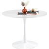 GOKHOMX tavolo pranzo rotondo bianco 110 cm da cucina rotondo 4-6 posti, Tavolo da Cucina, Bistro e Conferenze