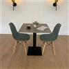 Generico TAVOLO BAR | BISTROT | RISTORANTE QUADRATO CON PIEDE CENTRALE 60/70/80 cm colori assortiti (ARENA FT62 EFFETTO TESSUTO - NERO, 80X80)