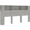 vidaXL Testiera con Scomparti Grigio Cemento 200x18,5x104,5cm