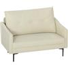 HOMCOM Divano 2 Posti in Velluto con Schienale Cuscino Trapuntato a Bottoni Rimovibile, Divanetto 2 Posti Imbottito Salvaspazio Moderno con Gambe in Metallo per Soggiorno Salotto, 124x73x92 cm, Crema