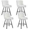 Ya-Home Set di 4 Sgabelli Cucina in Cinglia con Gambe in Metallo, Beige