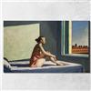 CheQuadro! Morning Sun Sole Mattutino Edward Hopper, eho26 Quadro Stampato su Tela Fine Art, Intelaiato Pronto da Appendere, assemblato a Mano, 75x45 cm