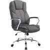 CLP Sedia Ufficio Xanthos XXL In Stoffa I Poltrona Ergonomica Portata Max 210 KG I Sedia Studio Imbottita, Colore:grigio scuro
