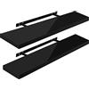 WOLTU Mensola da Muro, Set di 2, Scaffale Sospeso da Parete Libreria Piccola per Soggiorno Cameretta Porta CD DVD, Pannello MDF 100x22,9x3,8cm, Nero, RG9482sz-2