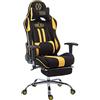 CLP Sedia Gaming Ufficio Limit XL in Stoffa I Poltrona Racing Rinforzata Max 150 kg I Poltrona Ergonomica con Ruote, Colore:Nero/Giallo, Poggiapiedi:con poggiapiedi