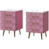 Vicco Comodino Velia, rosa, | Set di 2, per riporre oggetti di uso quotidiano in camera da letto