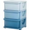 HOMCOM Cassettiera 6 Cassetti per Bambini 3-6 Anni in PP 37x37x56.5cm Blu