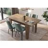 Arreditaly Tavolo da Pranzo Allungabile Da 140 A 200 Cm Gambe a Spillo Design Moderno 8 Posti In Melaminico Estensibile Con Guide In Metallo Cucina Salotto Soggiorno 200 x 90 x 78 Cm (Noce)
