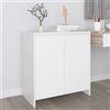 ZQQLVOO Mobile da Cucina, Armadietto Organizzatore Credenza Bianca 70x40x73,5 cm in Truciolato Mobiletto Multiuso per Soggiorno, Camera o Ingresso