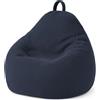 bananair - Pouf Poltrona Sacco in Velluto a Coste Larghe - Imbottitura in Schiuma, Morbido e Confortevole - Fodera Lavabile - Pratico e Facile da Trasportare (120x100 cm, Blu Scuro)