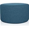 Deshome Pouf Poggiapiedi Ø 80 cm Made in Italy, Sgabello Imbottito per Divano, Soggiorno e Camera da Letto - Puff Venere (Blu)