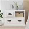 ZQQLVOO Comodino Bianco Lucido 60x39x45 cm - Comodino Salvaspazio - Ideale per soggiorno, ufficio o sala d'attesa - Design elegante e resistente