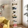 STCERY Libreria A Colonna Verticale, Moderna In Metallo A Torre, Scaffale Verticale A 5/6/7 Livelli, Aperto Design Da Terra, Per Camera Da Letto E Soggiorno(White,142cm/55.9in)